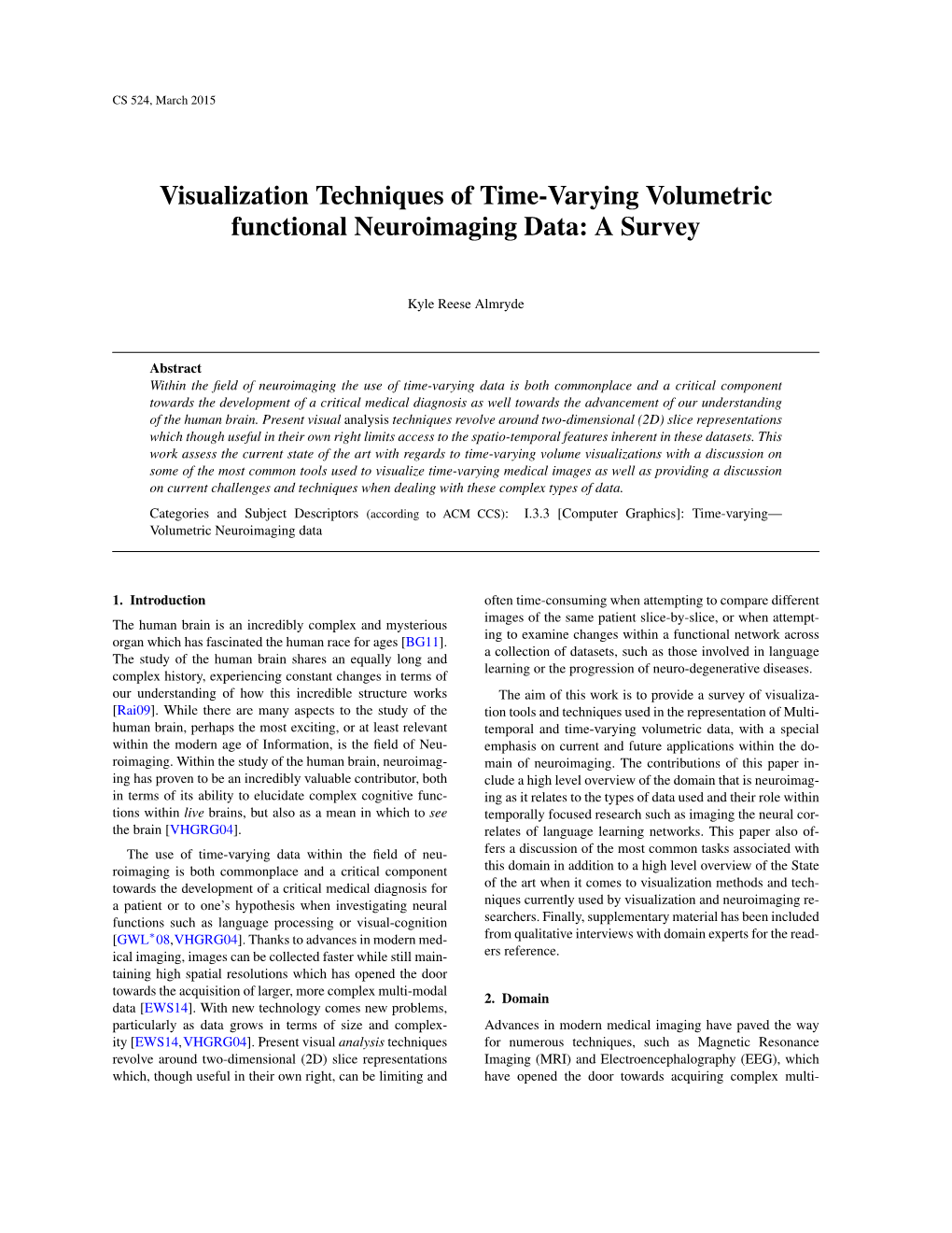 Visualization Techniques of Time-Varying Volumetric Functional Neuroimaging Data: a Survey