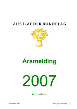 Årsmelding Aust-Agder 2007