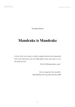 Mandrake Is Mandrake