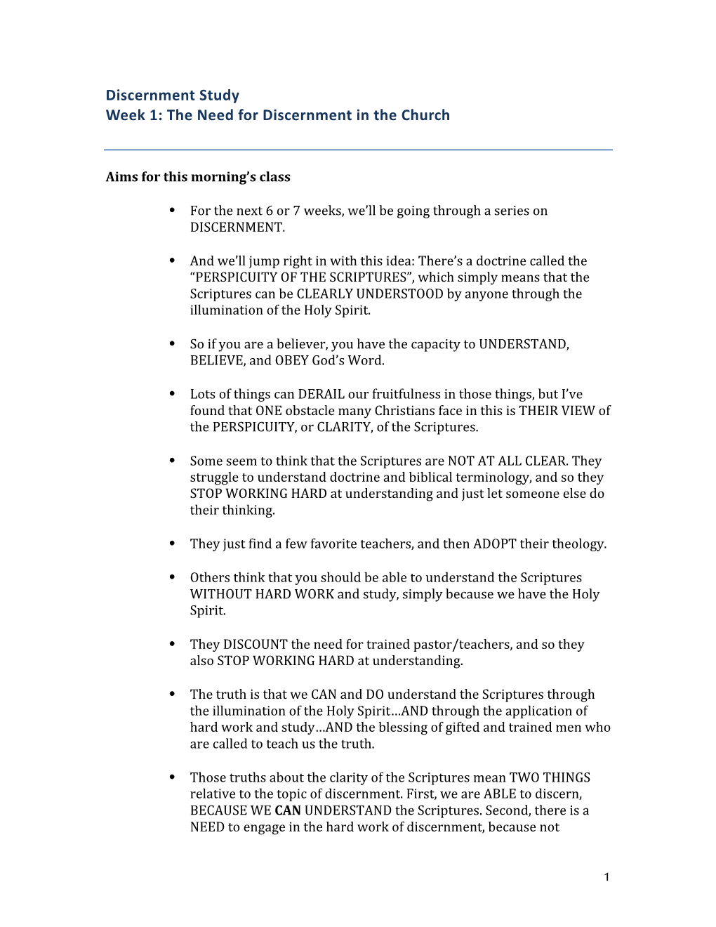 Discernment Study Week 1: the Need for Discernment in the Church