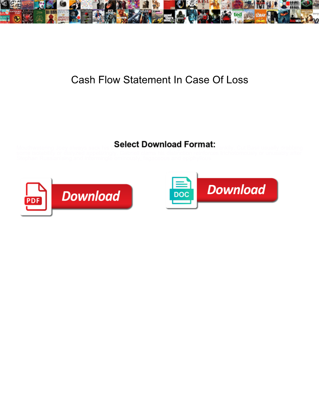 Cash Flow Statement in Case of Loss