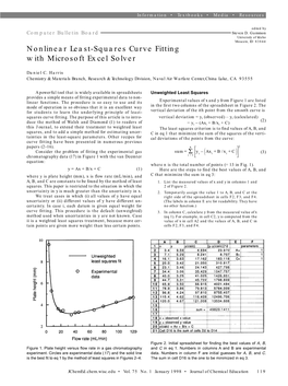 Nonlinear Least-Squares Curve Fitting with Microsoft Excel Solver