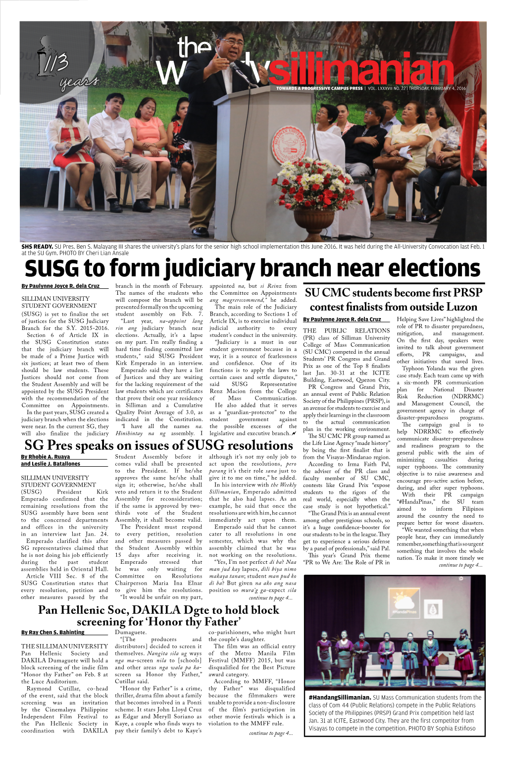 113 SUSG to Form Judiciary Branch Near Elections