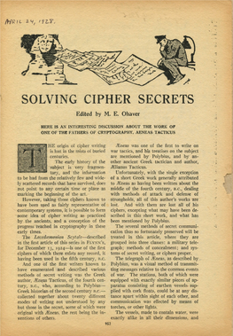 Solving Cipher Secrets