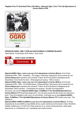 [PDF] Free Operaci N Ogro. C Mo Y Por Qu