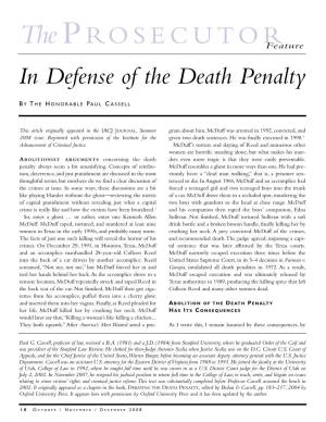 In Defense of the Death Penalty