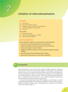 Initiation of Internationalization