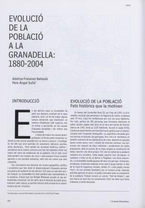 Evolucio De La Població Ala Granadella: 1880-2004