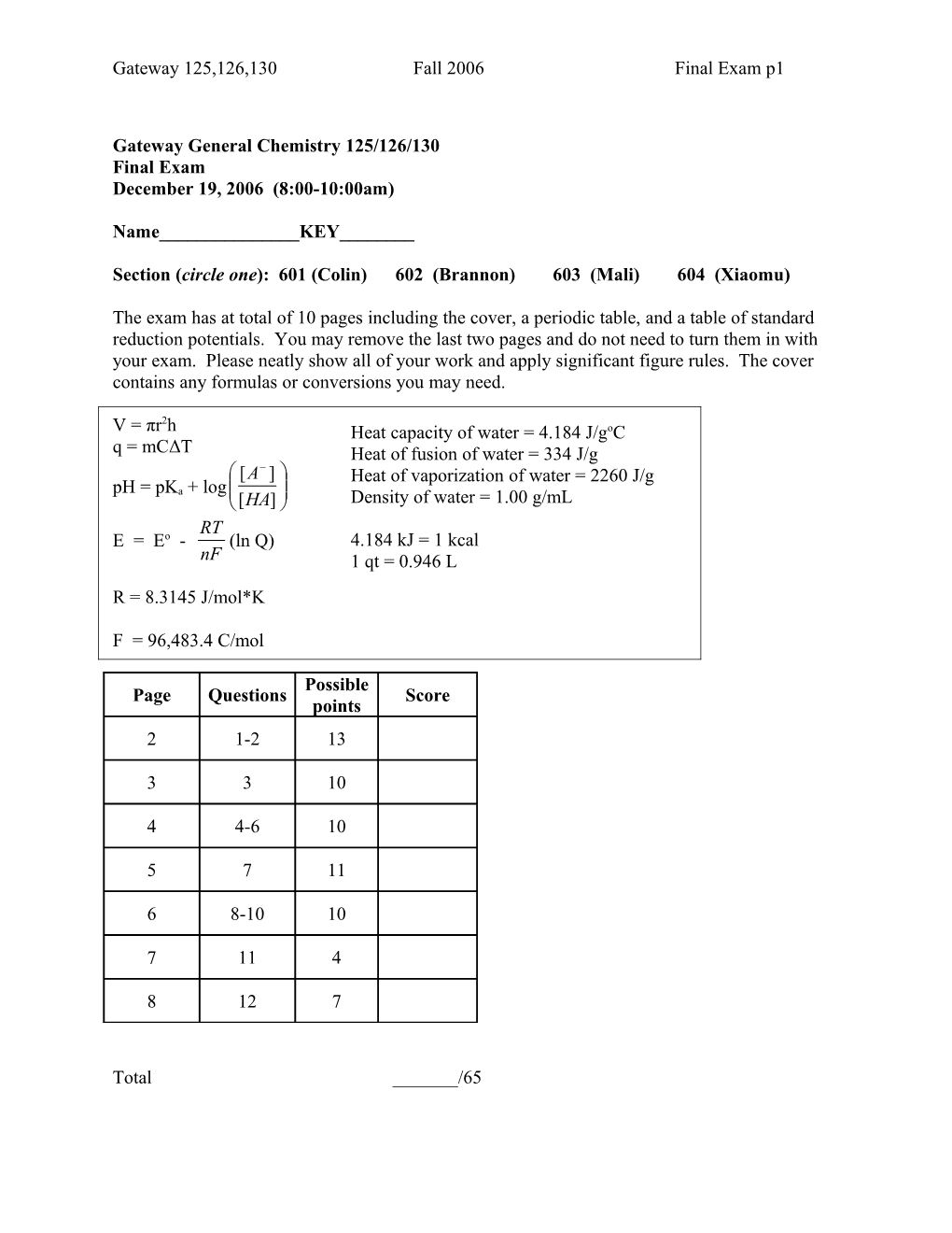 Gateway General Chemistry 125/126/130 s1