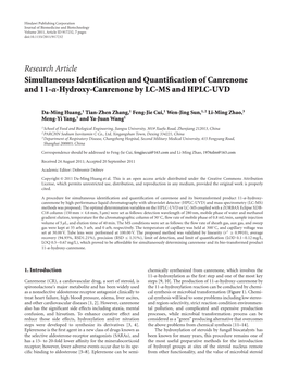 Simultaneous Identification and Quantification of Canrenone and 11