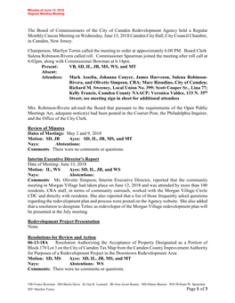 Page 1 of 3 the Board of Commissioners of the City Of