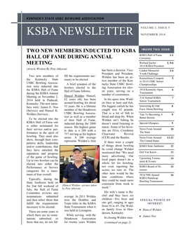 Ksba Newsletter November 2014