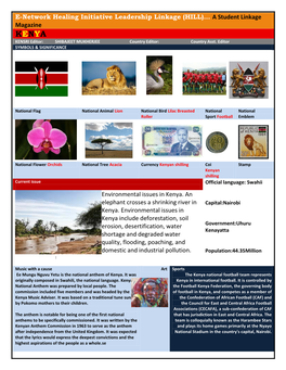 A Student Linkage Magazine Environmental Issues in Kenya. An