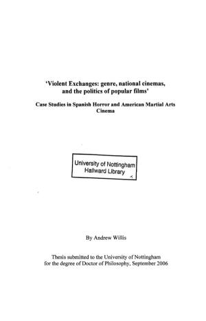 Violent Exchanges: Genre, National Cinemas, and the Politics of Popular Films'