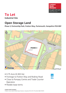 To Let,Phase 3, Partnership Park, Fratton Way, Portsmouth