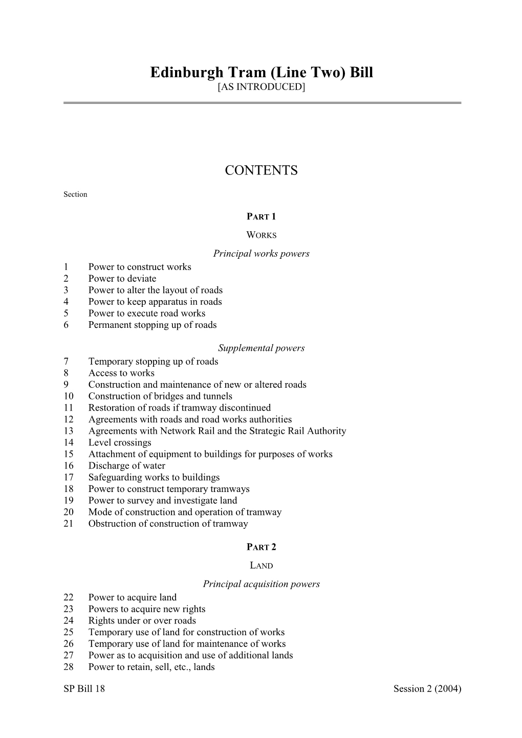 Edinburgh Tram (Line Two) Bill [AS INTRODUCED]