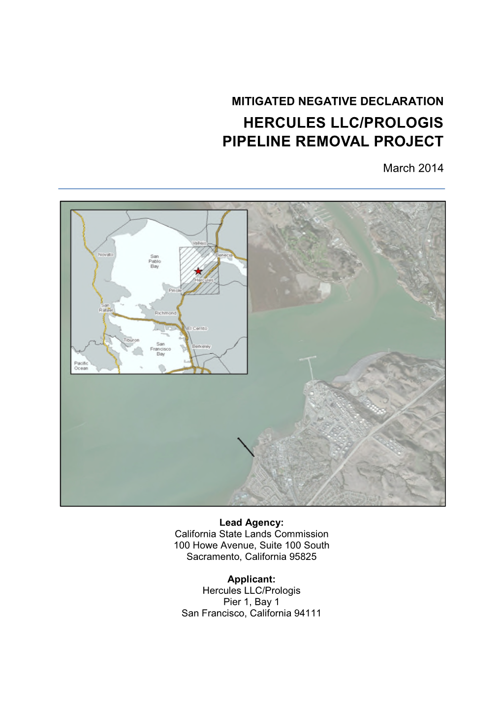 Prologis Hercules Pipeline Removal Project (Project)