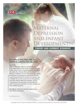 Maternal Depression and Infant Development