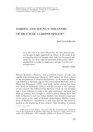 Harden and Young's Discovery of Fructose 1,6