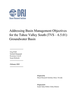 (TVS – 6.5.01) Groundwater Basin