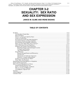 Sex Ratio and Sex Expression