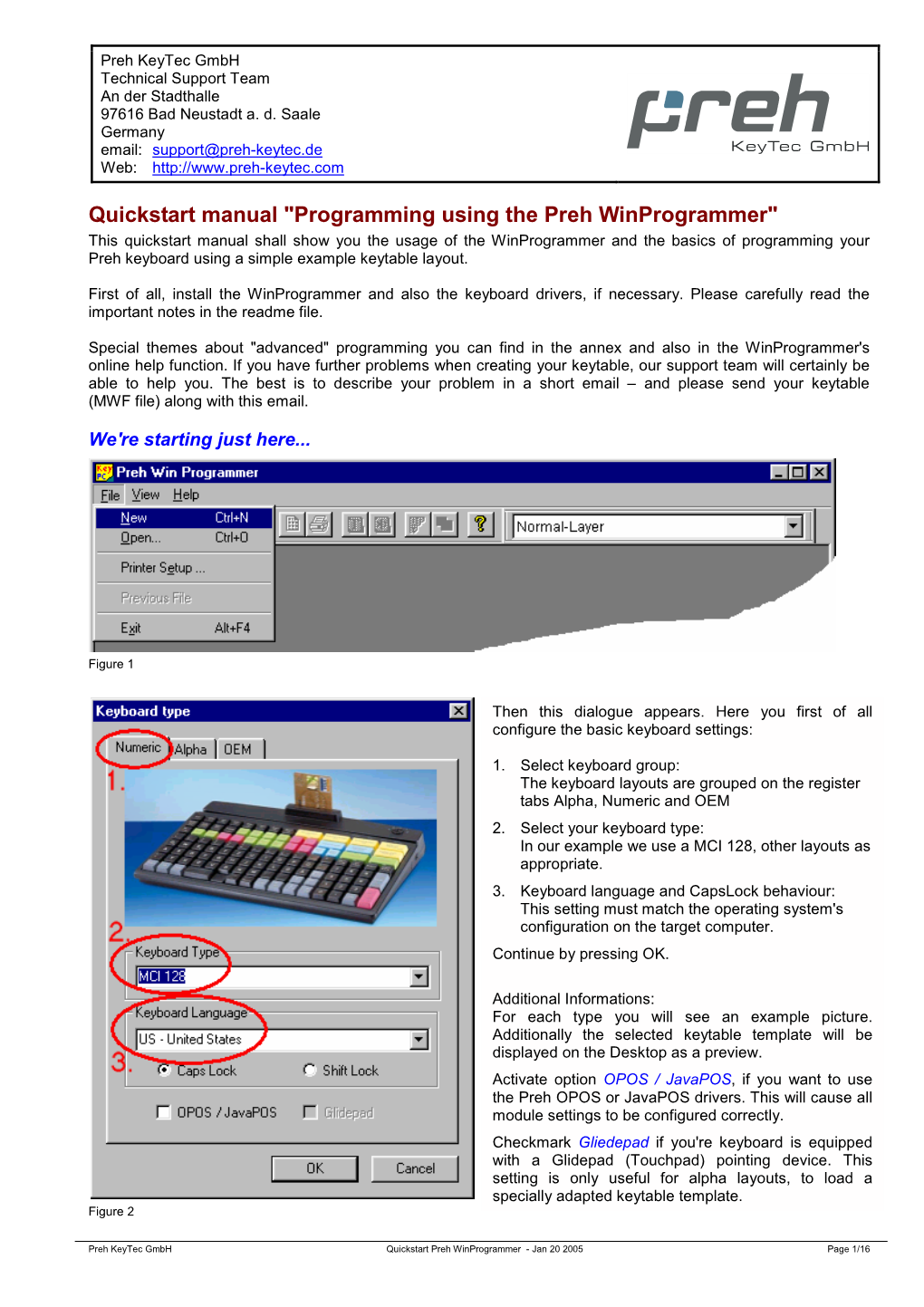 Quickstart Manual "Programming Using the Preh Winprogrammer"