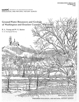 Ground-Water Resources and Geol of Washington and Ozaukee
