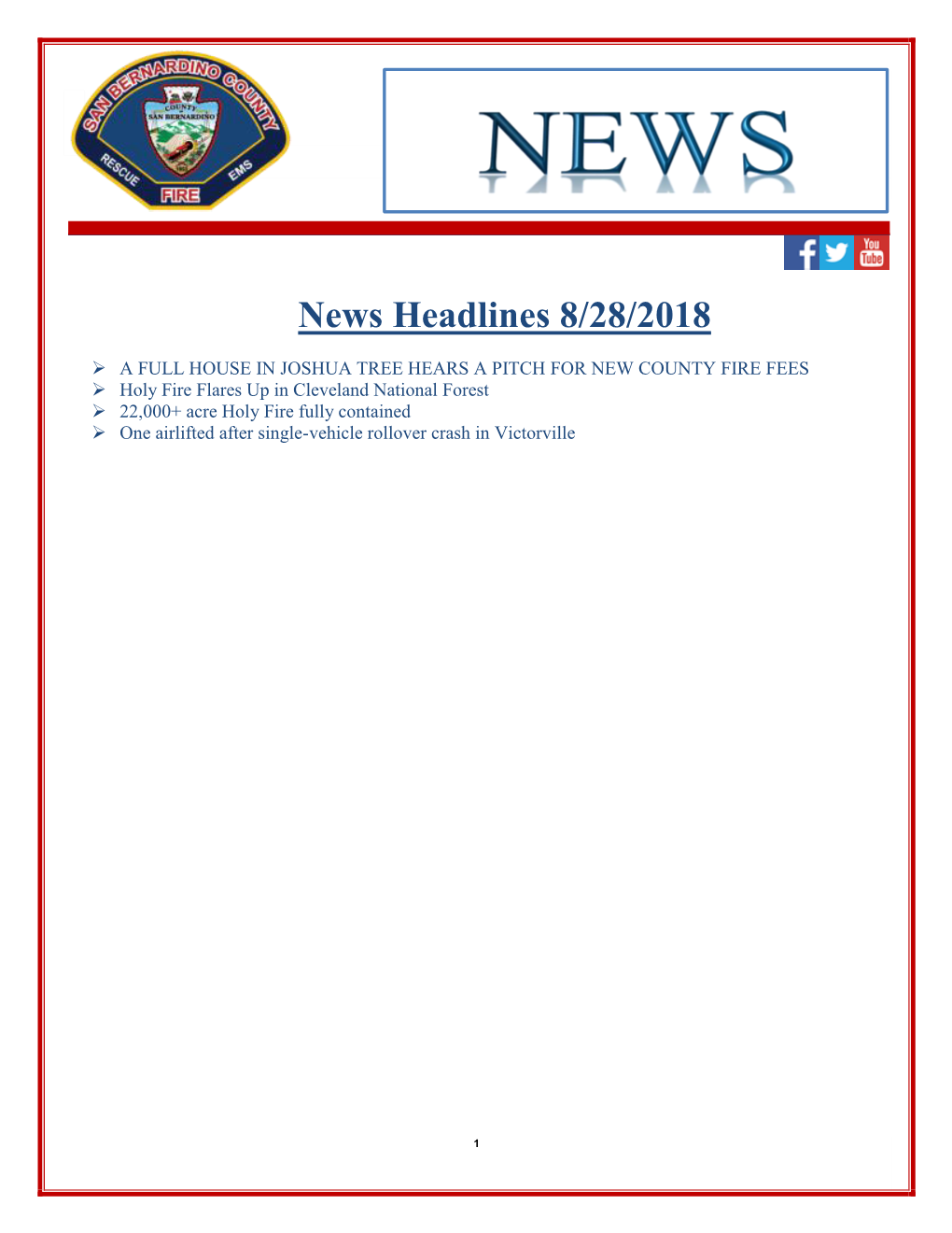 News Headlines 8/28/2018