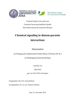 Chemical Signaling in Diatom-Parasite Interactions