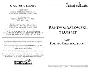 Randy Grabowski Is Professor of Trumpet at the University of Northern Iowa School of Music