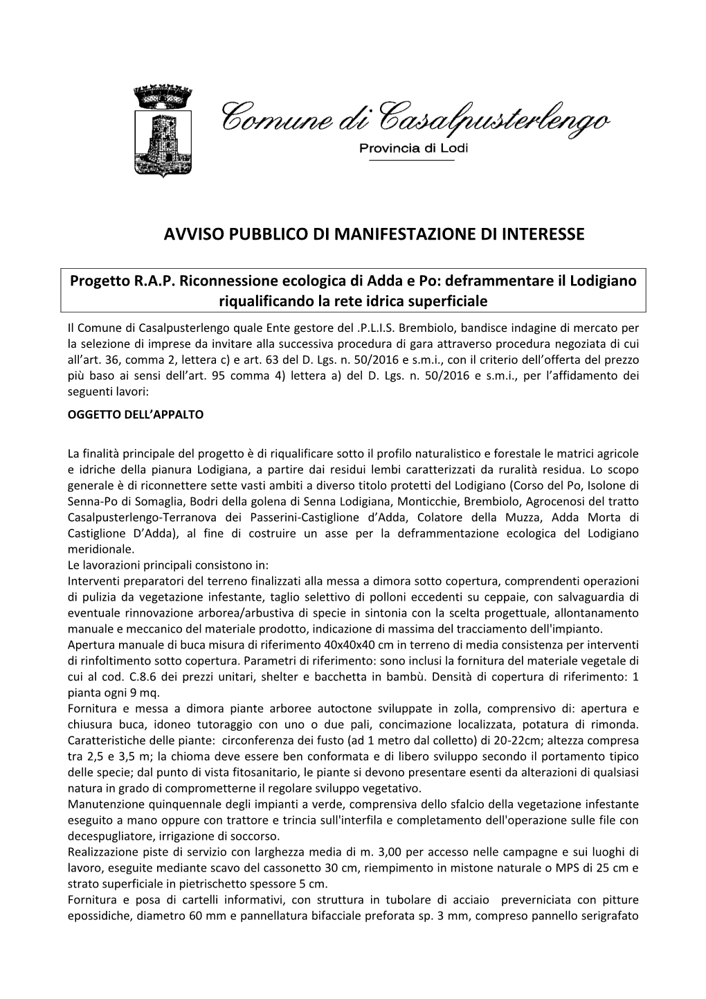 Avviso Pubblico Di Manifestazione Di Interesse