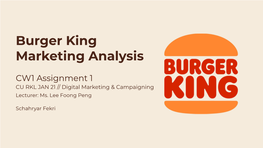 Burger King Marketing Analysis