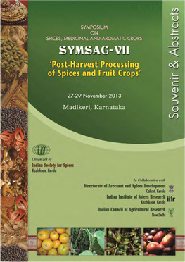 National Symposium on Spices and Aromatic Crops (Symsac Vii)