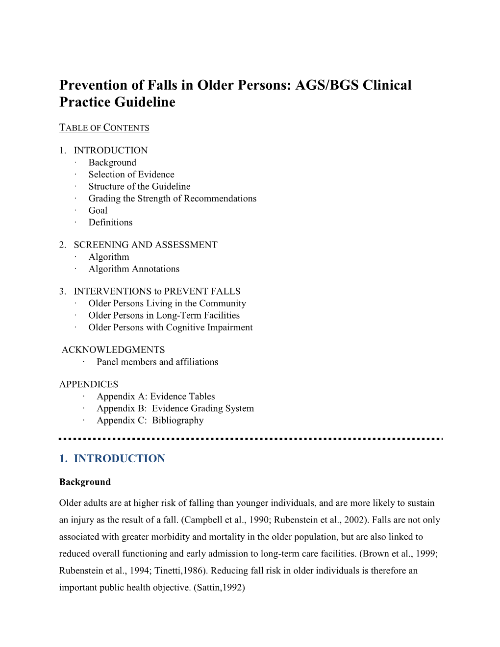 Prevention of Falls in Older Persons: AGS/BGS Clinical Practice Guideline