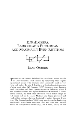 Kid Algebra: Radiohead's Euclidean and Maximally Even Rhythms
