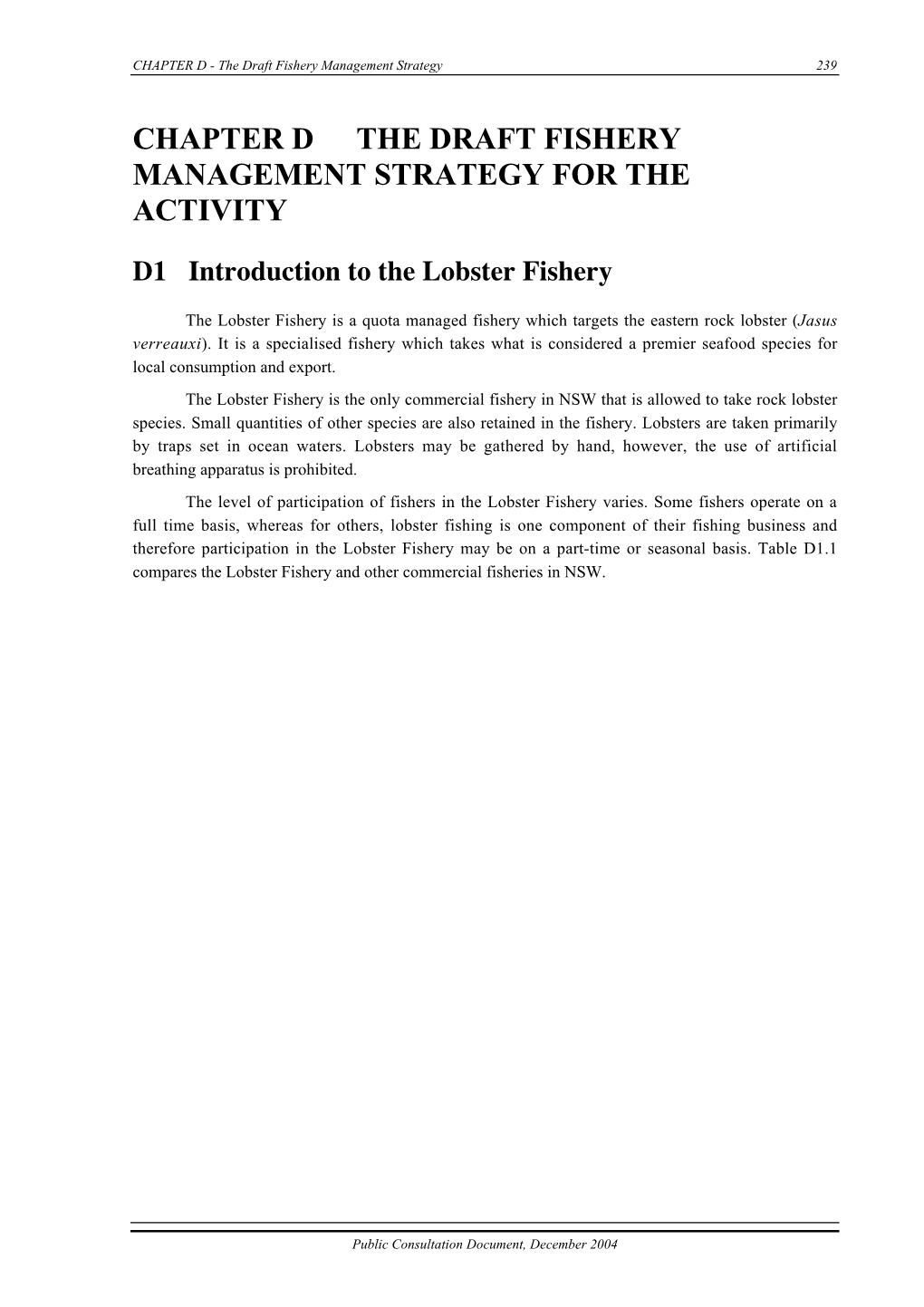 Introduction to the Lobster Fishery