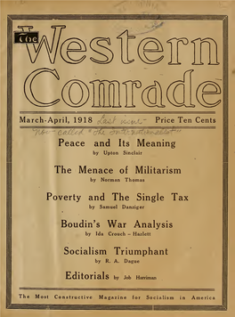 The Western Comrade "The Most Constructive Magazine for Socialism in America."