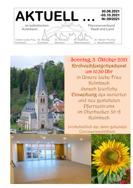 AKTUELL … Nr.0Nr.09999////2020202021212121 … Im Katholischen Pfarreienverbund Kulmbach Stadt Und Land