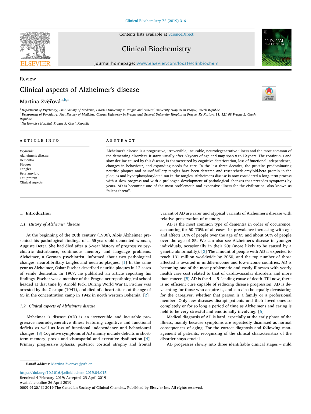 Clinical Aspects of Alzheimer's Disease