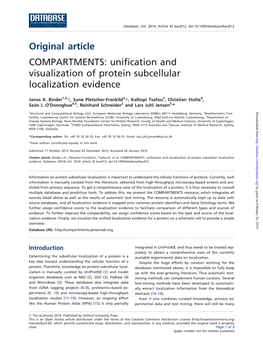 COMPARTMENTS: Unification and Visualization of Protein Subcellular Localization Evidence