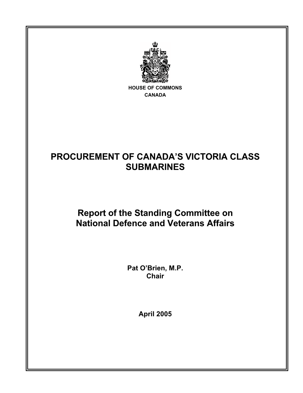 Procurement of Canada's Victoria-Class