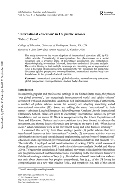 'International Education' in US Public Schools