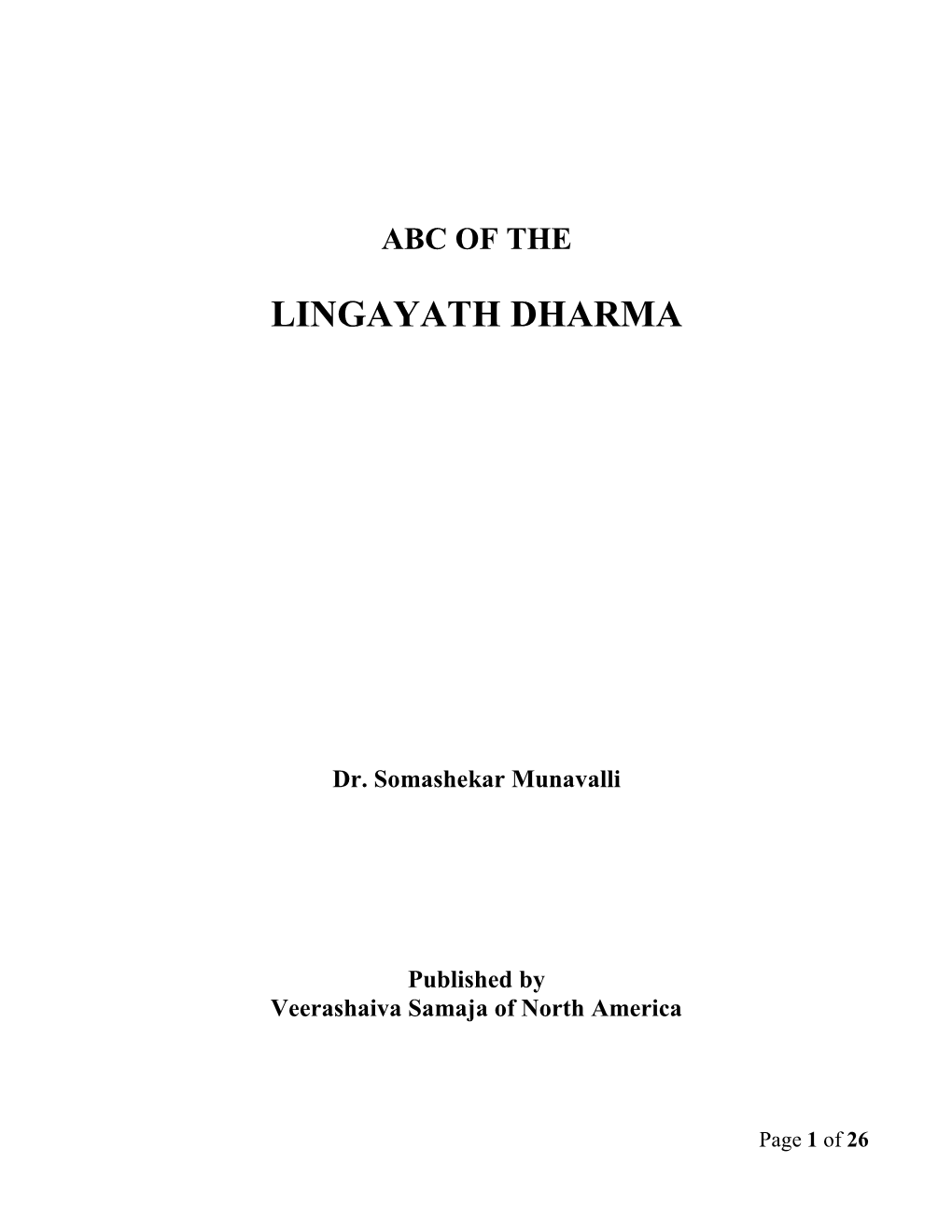 Lingayat Dharma