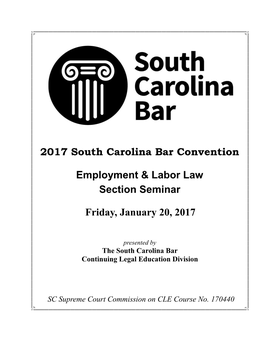 2017 South Carolina Bar Convention Employment & Labor Law Section