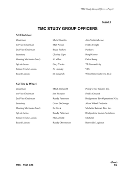 TMC Study Group Officers—Page 1