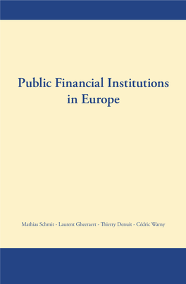 Public Financial Institutions in Europe