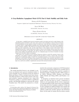 A Gray-Radiation Aquaplanet Moist GCM. Part I: Static Stability and Eddy Scale