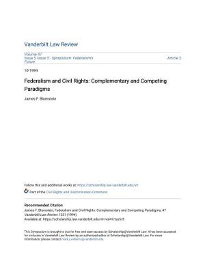 Federalism and Civil Rights: Complementary and Competing Paradigms