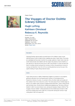The Voyages of Doctor Dolittle (Library Edition) Hugh Lofting Kathleen Olmstead Rebecca K
