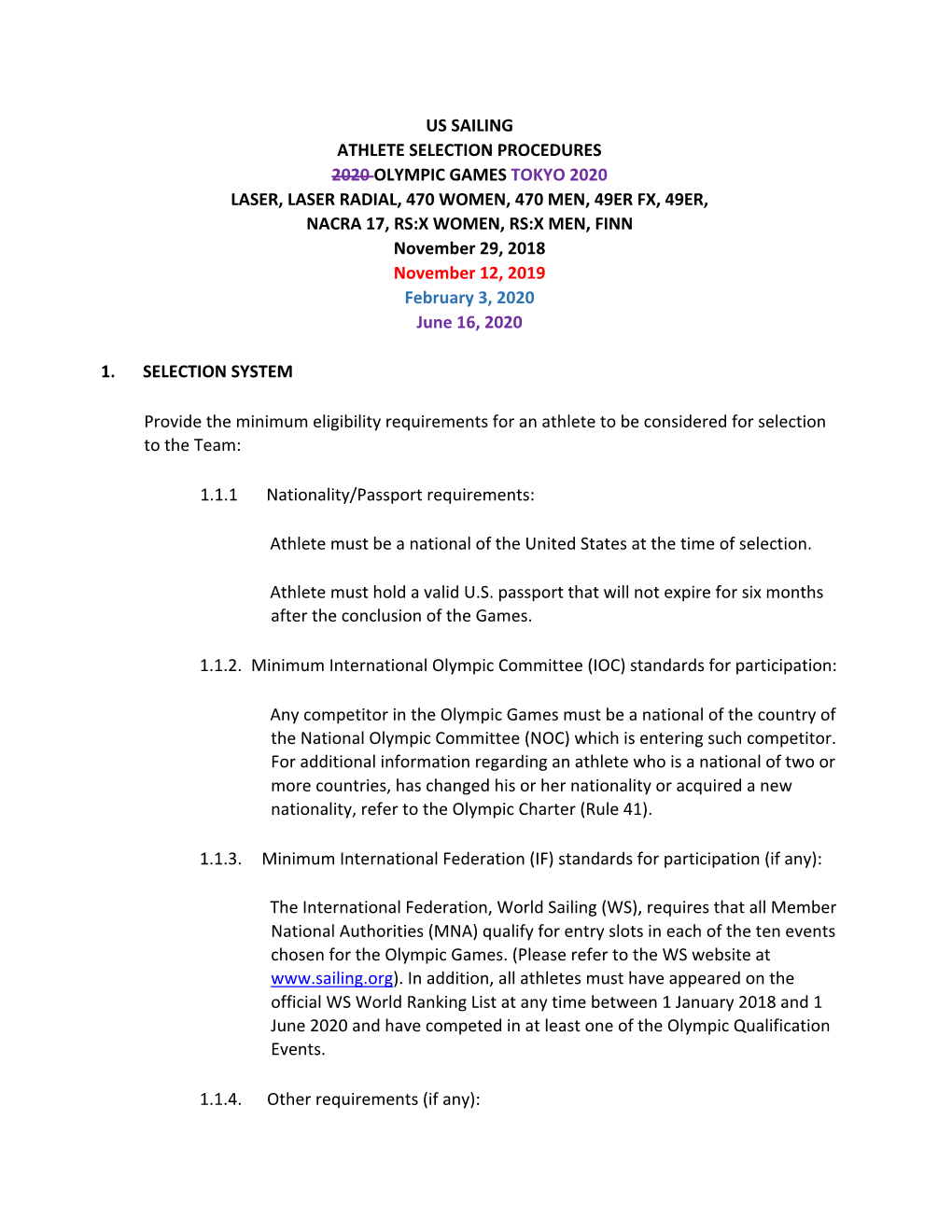 Us Sailing Athlete Selection Procedures 2020 Olympic Games Tokyo 2020 Laser, Laser Radial, 470 Women, 470 Men, 49Er Fx, 49Er, N